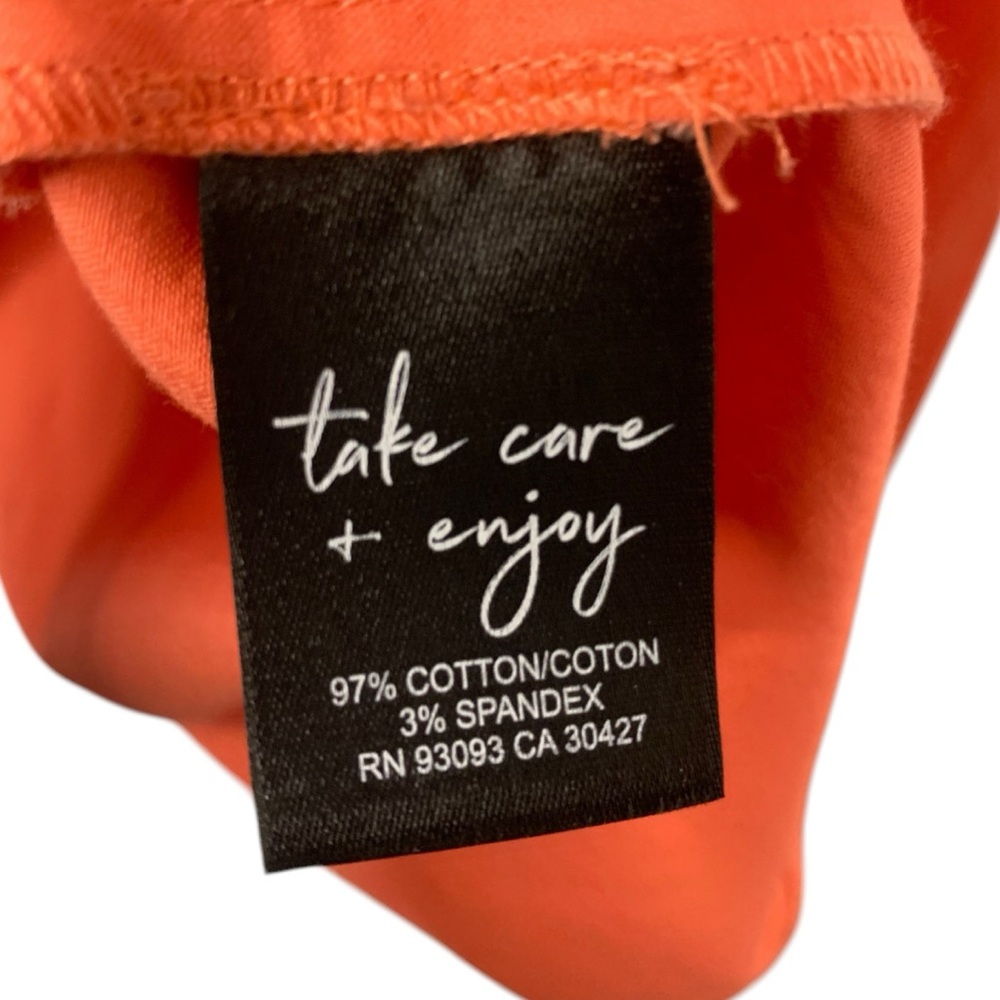 Nic + Zoe Coral Orange Sleeveless Ruffle High Neck Casual Comfortable Dress - Picture 5 of 6
